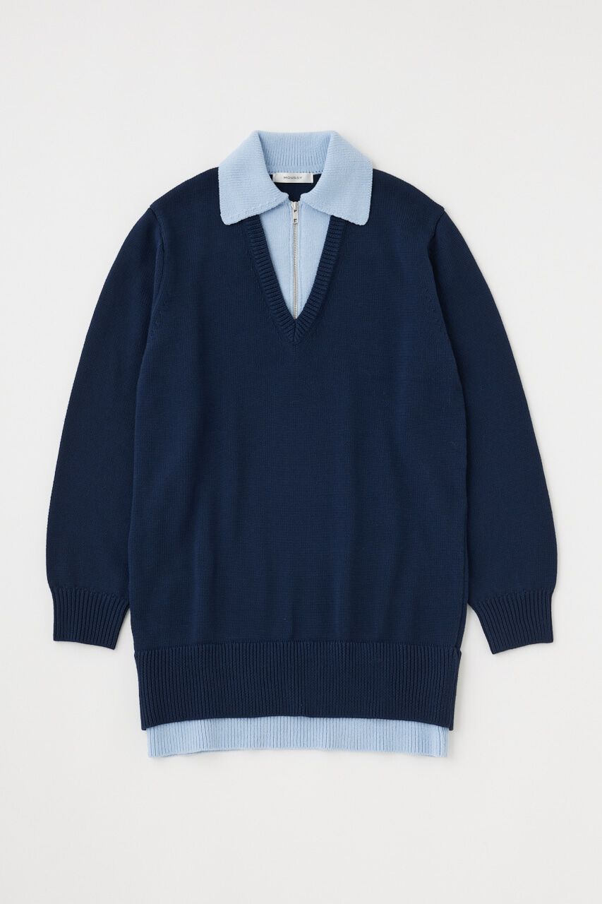 MOUSSY「LAYERED HALF ZIP ミニドレス」|ワンピース|