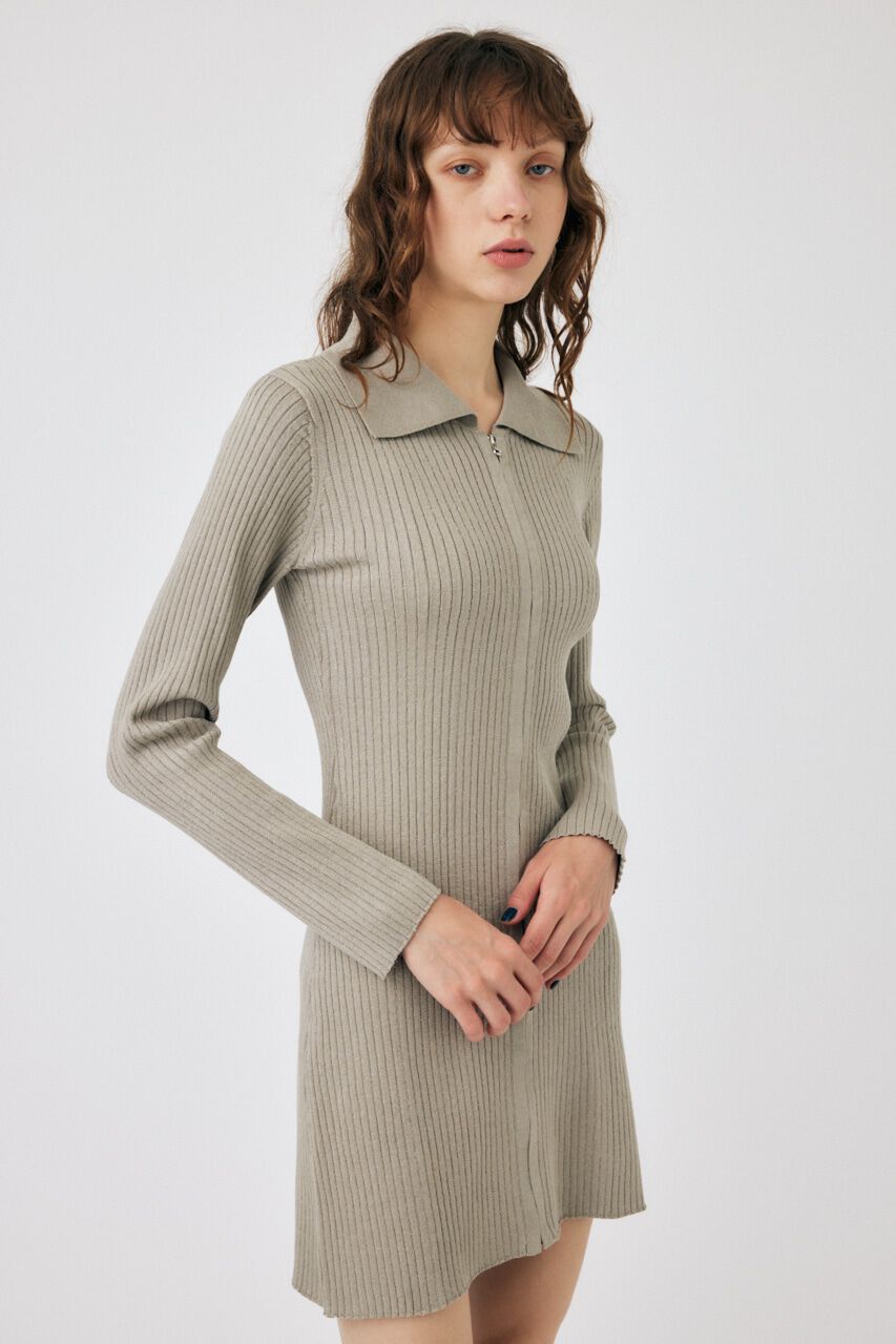 MOUSSY「ZIP UP LS MINI ドレス」|ワンピース|