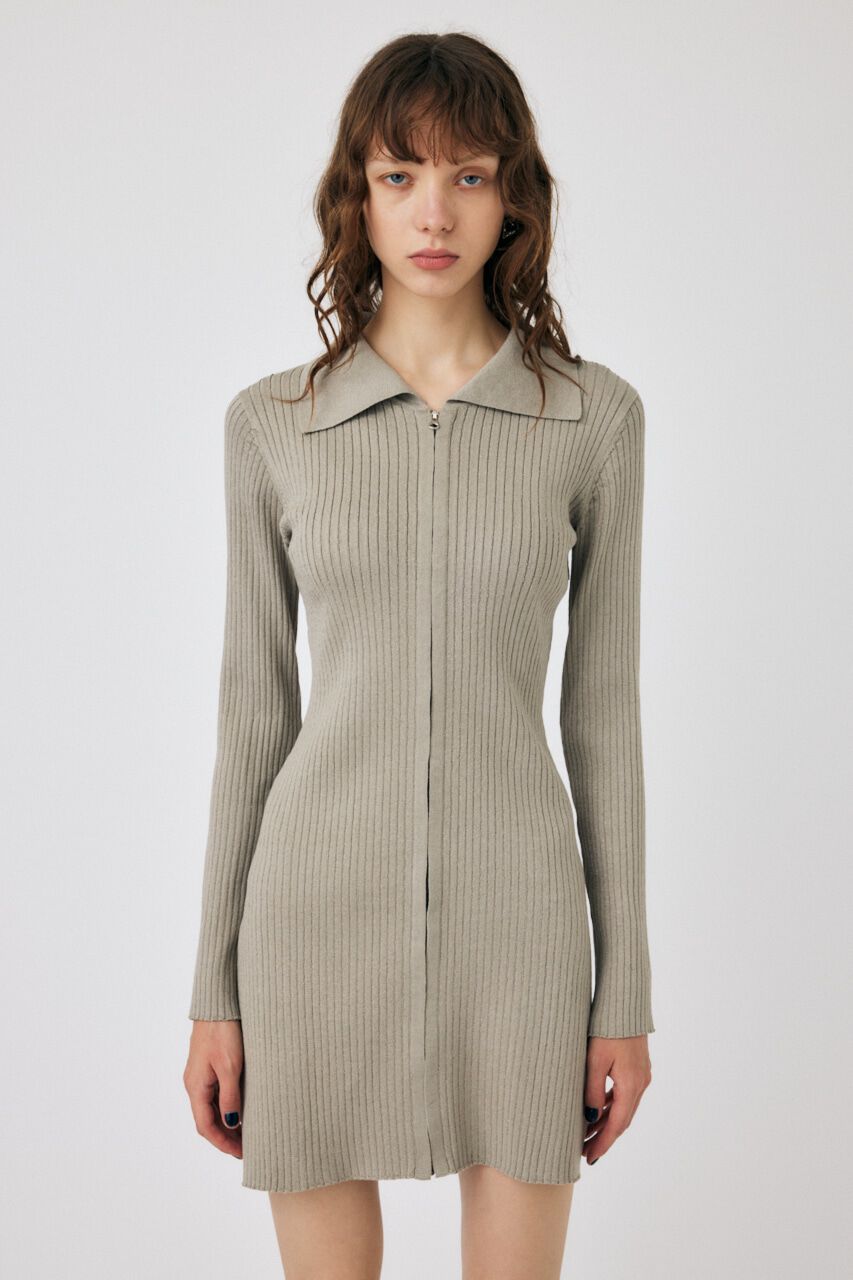 MOUSSY「ZIP UP LS MINI ドレス」|ワンピース|