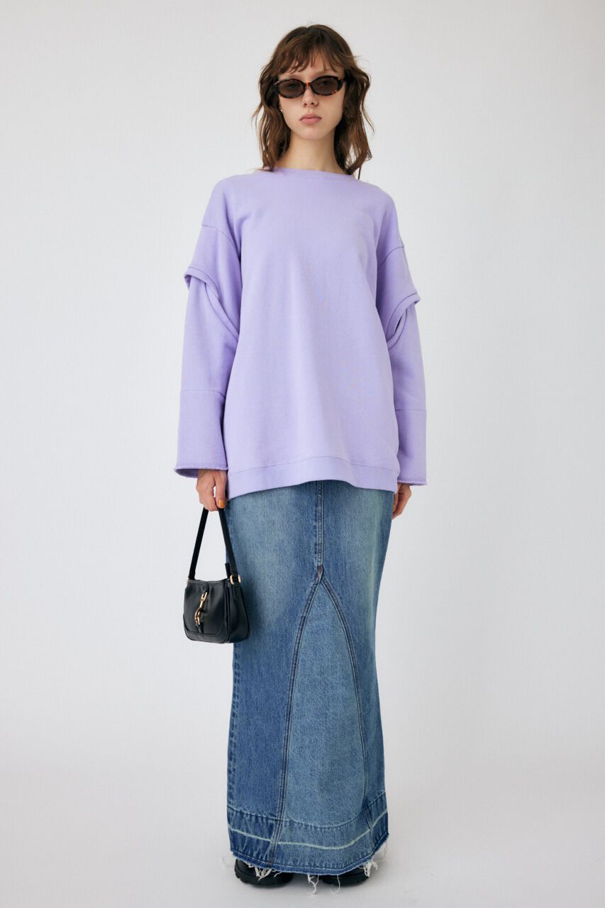 MOUSSY「OPEN SLEEVE スウェット」|Tシャツ・カットソー|