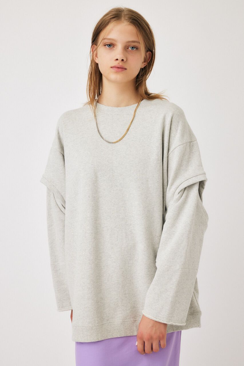 MOUSSY「OPEN SLEEVE スウェット」|Tシャツ・カットソー|T.GRY