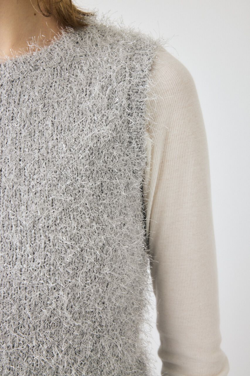 MOUSSY「SHAGGY GLITTER KNIT トップス」|ニット・セーター|