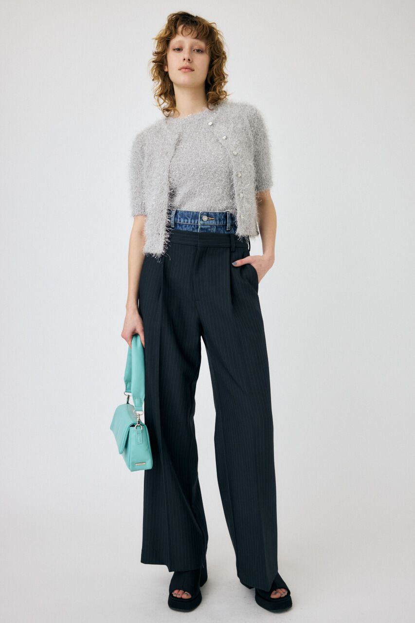 MOUSSY「SHAGGY GLITTER KNIT トップス」|ニット・セーター|