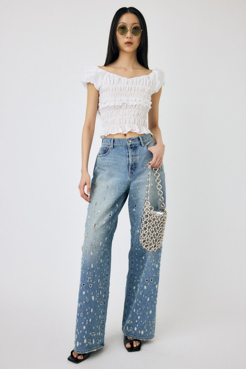 MOUSSY「GATHER FLOWER ブラウス」|シャツ・ブラウス|