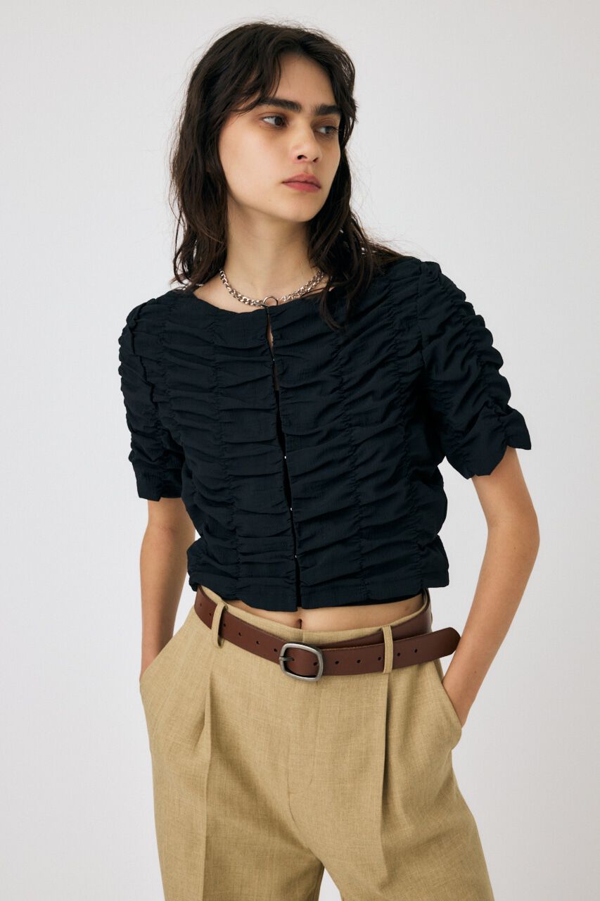 MOUSSY「SHIRRING CROP トップス」|Tシャツ・カットソー|