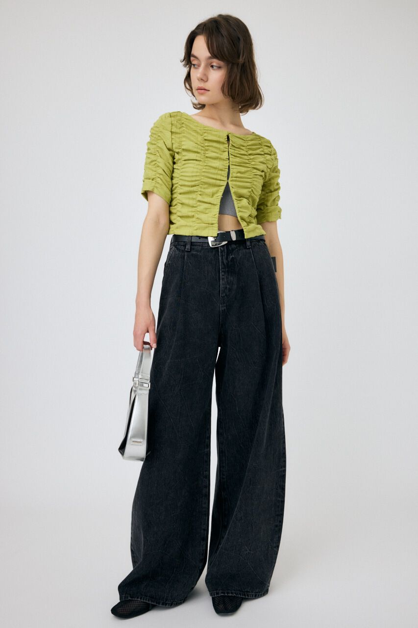 MOUSSY「SHIRRING CROP トップス」|Tシャツ・カットソー|