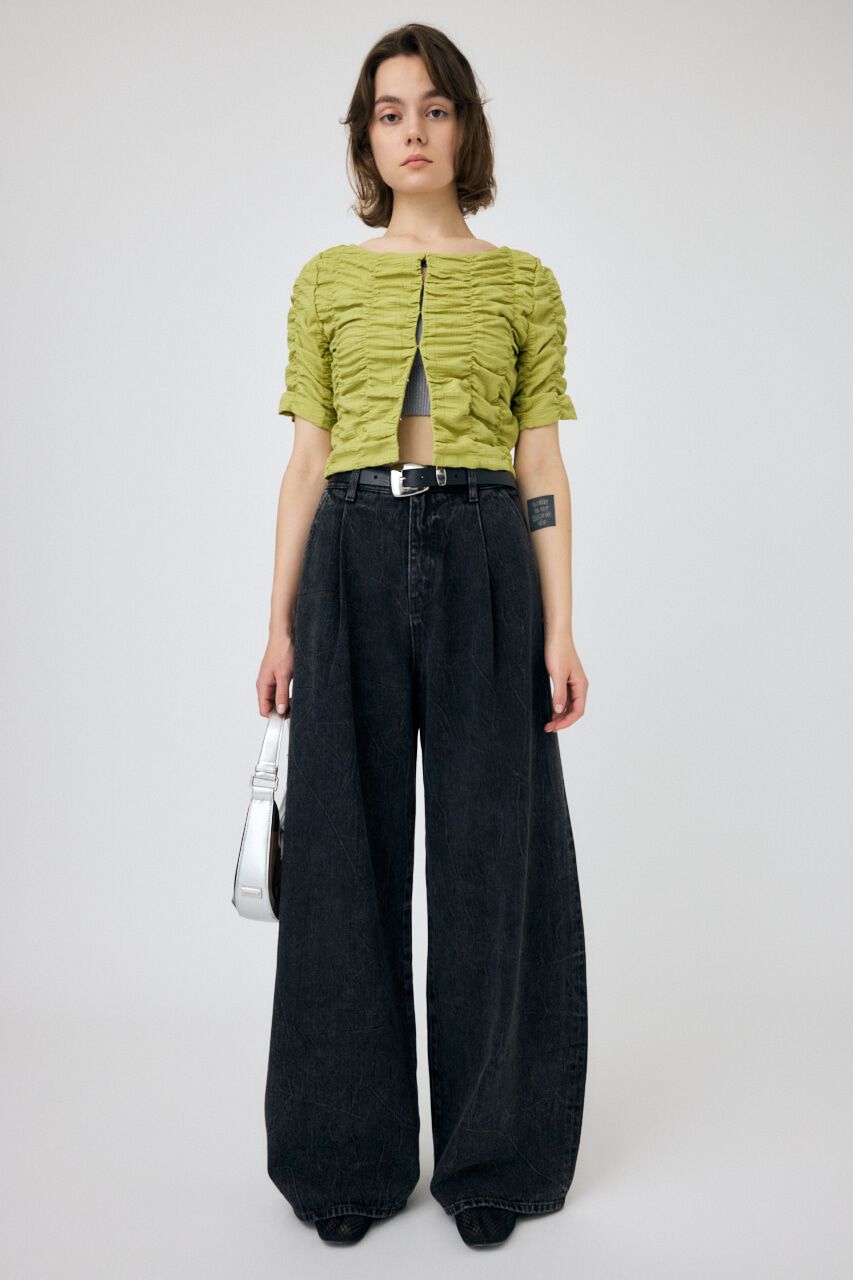 MOUSSY「SHIRRING CROP トップス」|Tシャツ・カットソー|