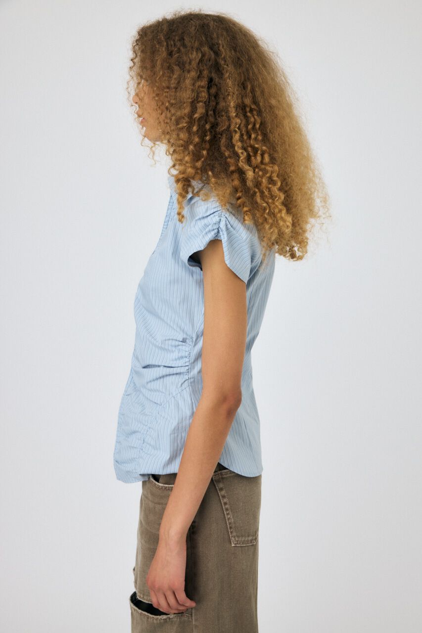 MOUSSY「ZIP UP CAP SLEEVE シャツ」|シャツ・ブラウス|