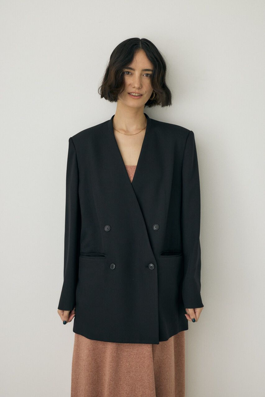 MOUSSY「シーズンレスノーカラージャケット　リサイクルポリエステル使用」|その他|BLK