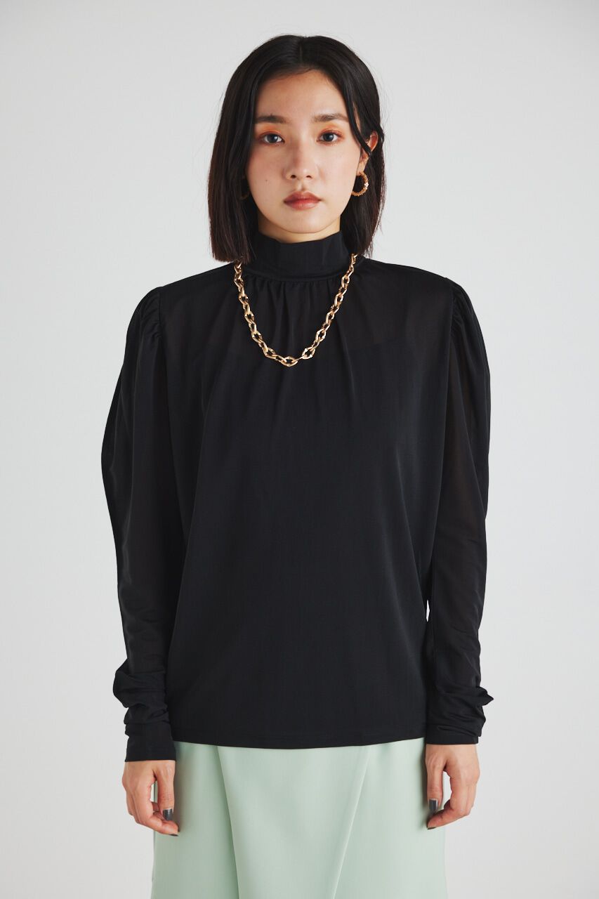 rienda「ラウンドSLVシアーTOP」|Tシャツ・カットソー|