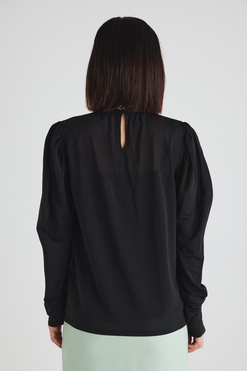 rienda「ラウンドSLVシアーTOP」|Tシャツ・カットソー|