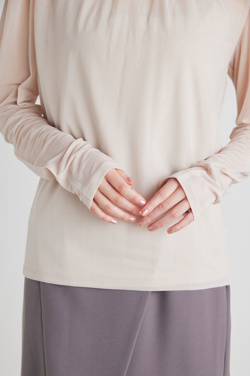 rienda「ラウンドSLVシアーTOP」|Tシャツ・カットソー|