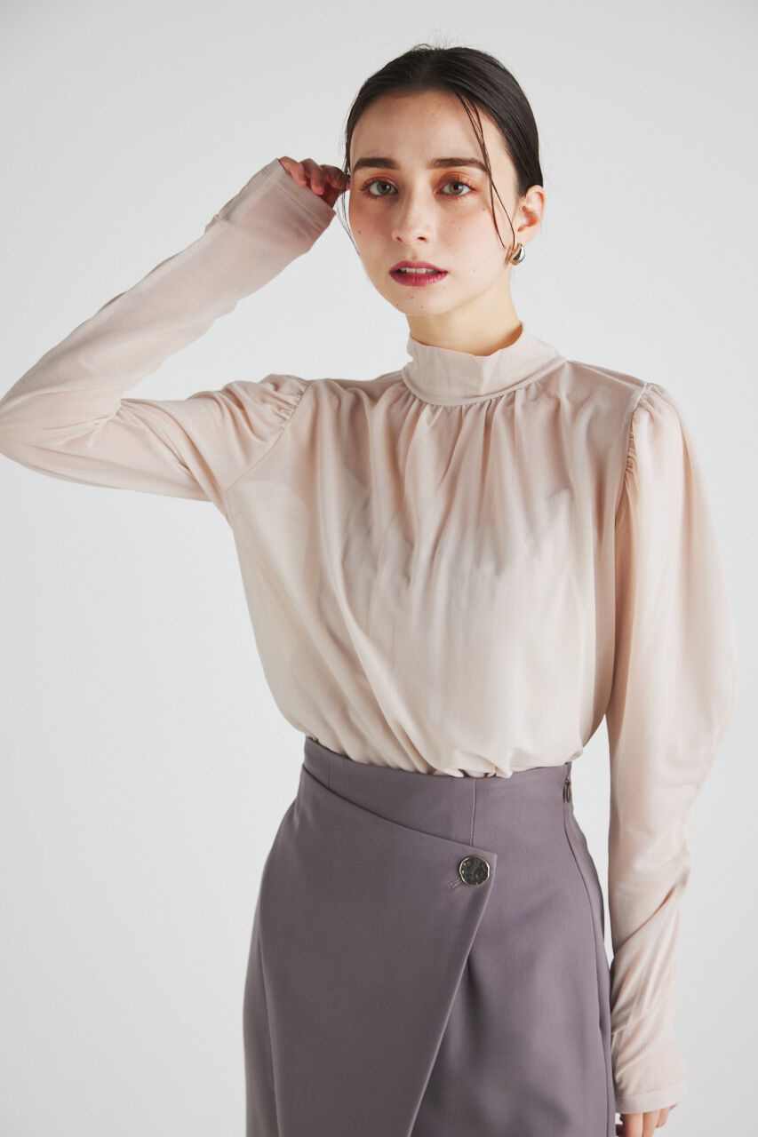 rienda「ラウンドSLVシアーTOP」|Tシャツ・カットソー|