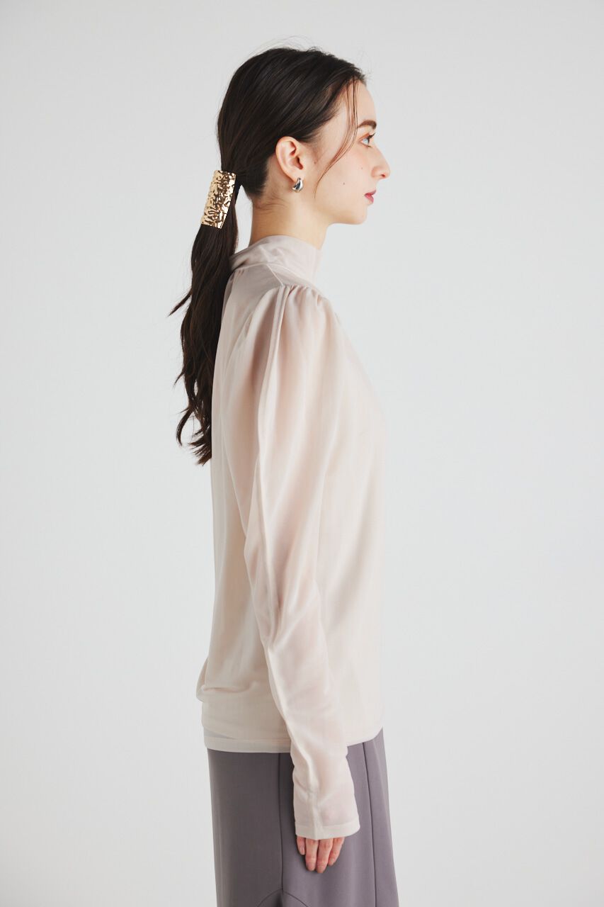 rienda「ラウンドSLVシアーTOP」|Tシャツ・カットソー|