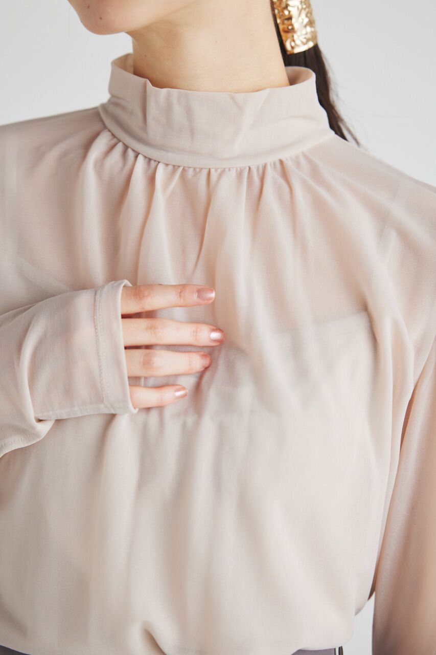 rienda「ラウンドSLVシアーTOP」|Tシャツ・カットソー|