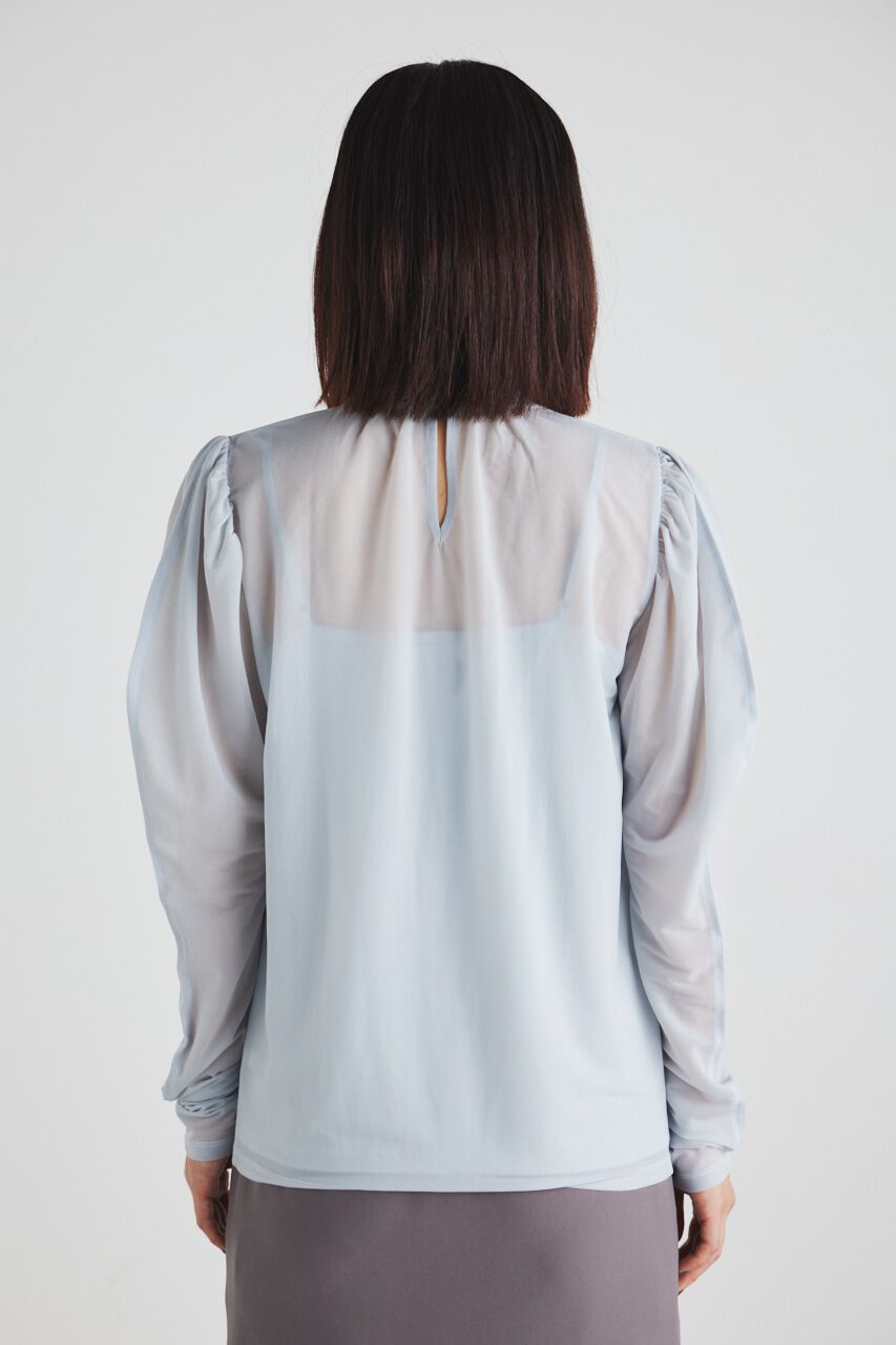 rienda「ラウンドSLVシアーTOP」|Tシャツ・カットソー|