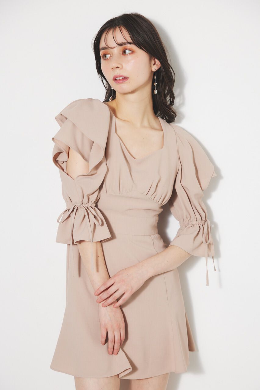 rienda「ショルダーダブルフリルマーメイドミニOP」|ワンピース|