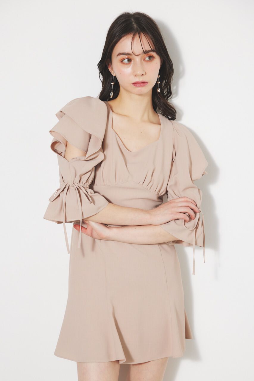 rienda「ショルダーダブルフリルマーメイドミニOP」|ワンピース|