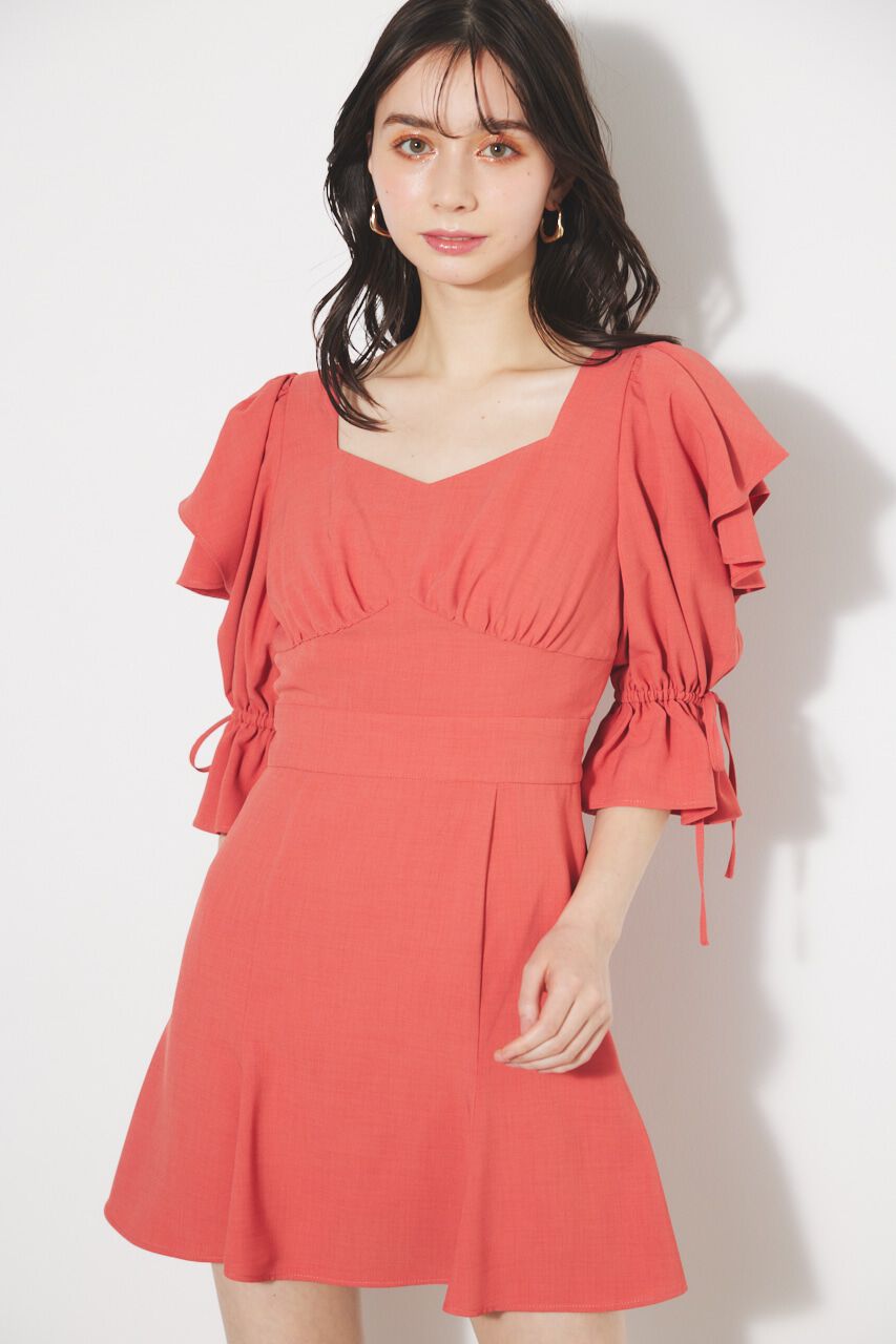 rienda「ショルダーダブルフリルマーメイドミニOP」|ワンピース|