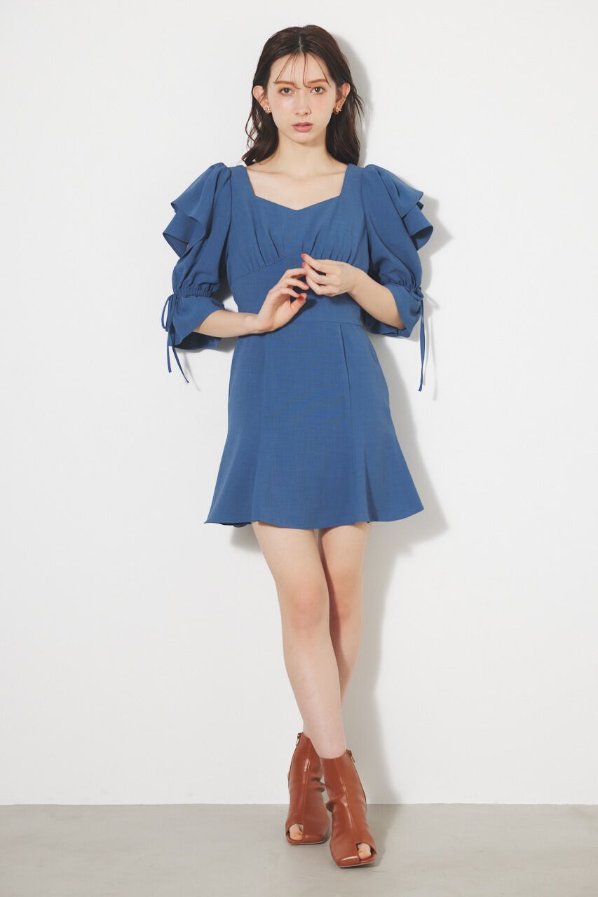 rienda「ショルダーダブルフリルマーメイドミニOP」|ワンピース|BLU