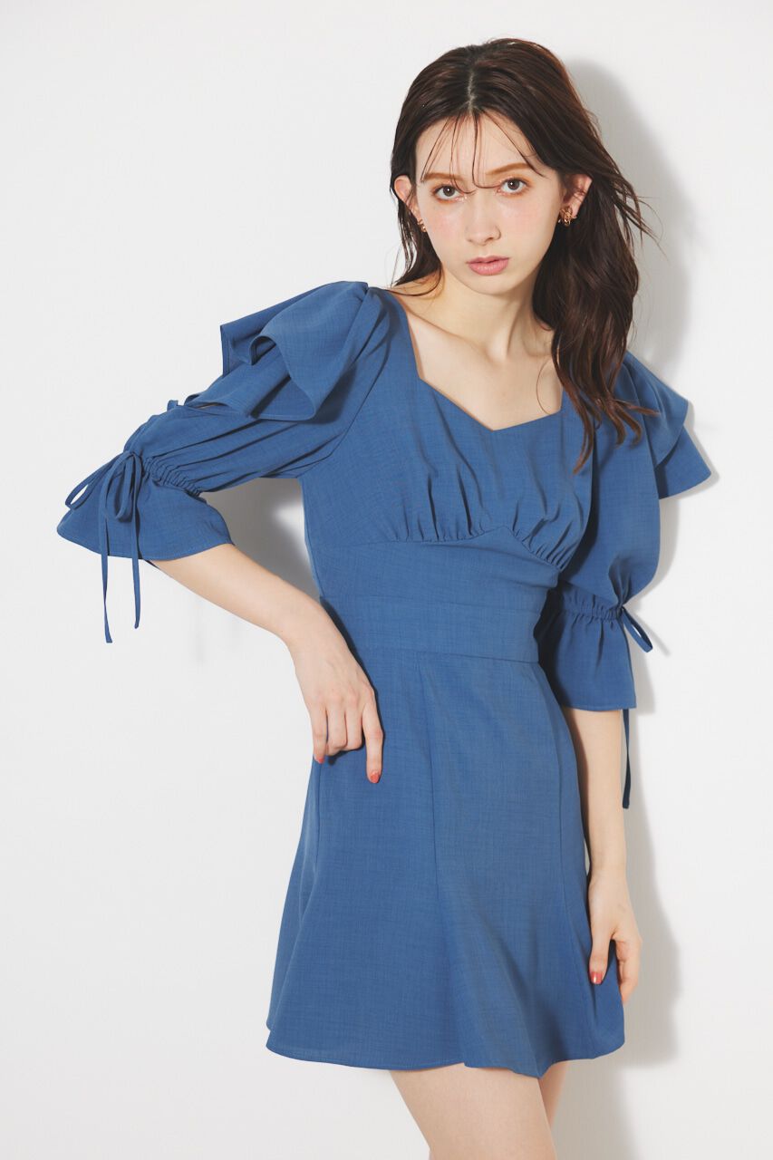 rienda「ショルダーダブルフリルマーメイドミニOP」|ワンピース|