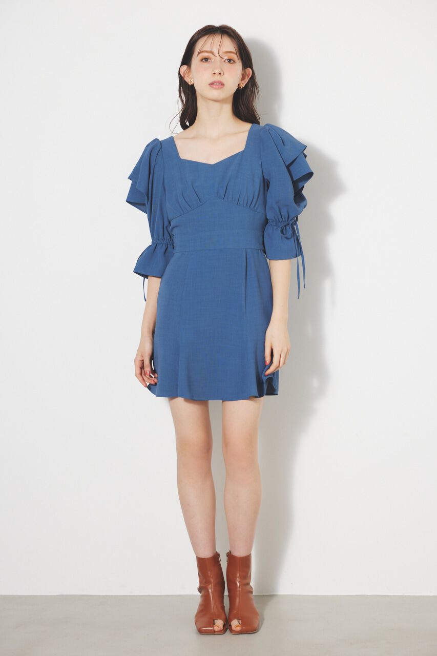 rienda「ショルダーダブルフリルマーメイドミニOP」|ワンピース|