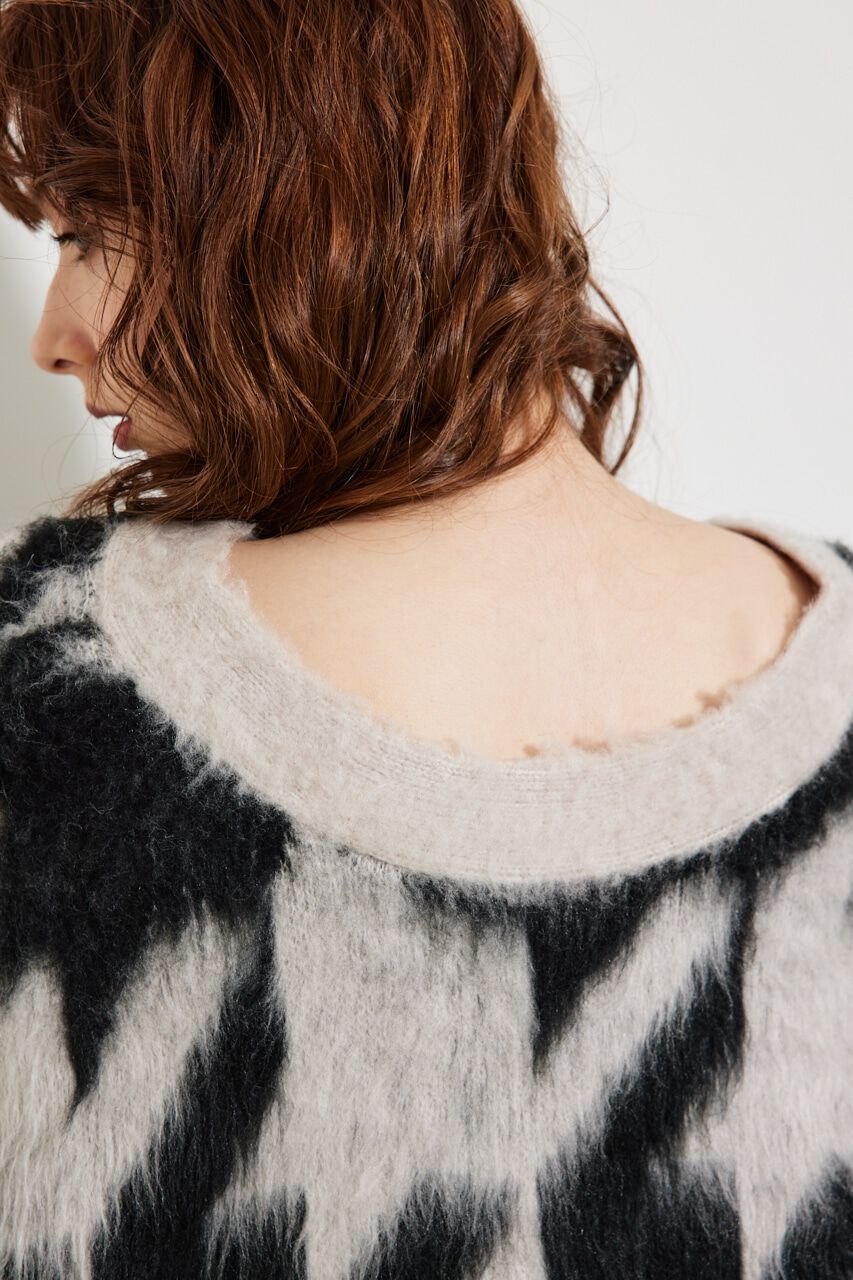 rienda「2WAYロングシャギーKnit CD」|カーディガン|