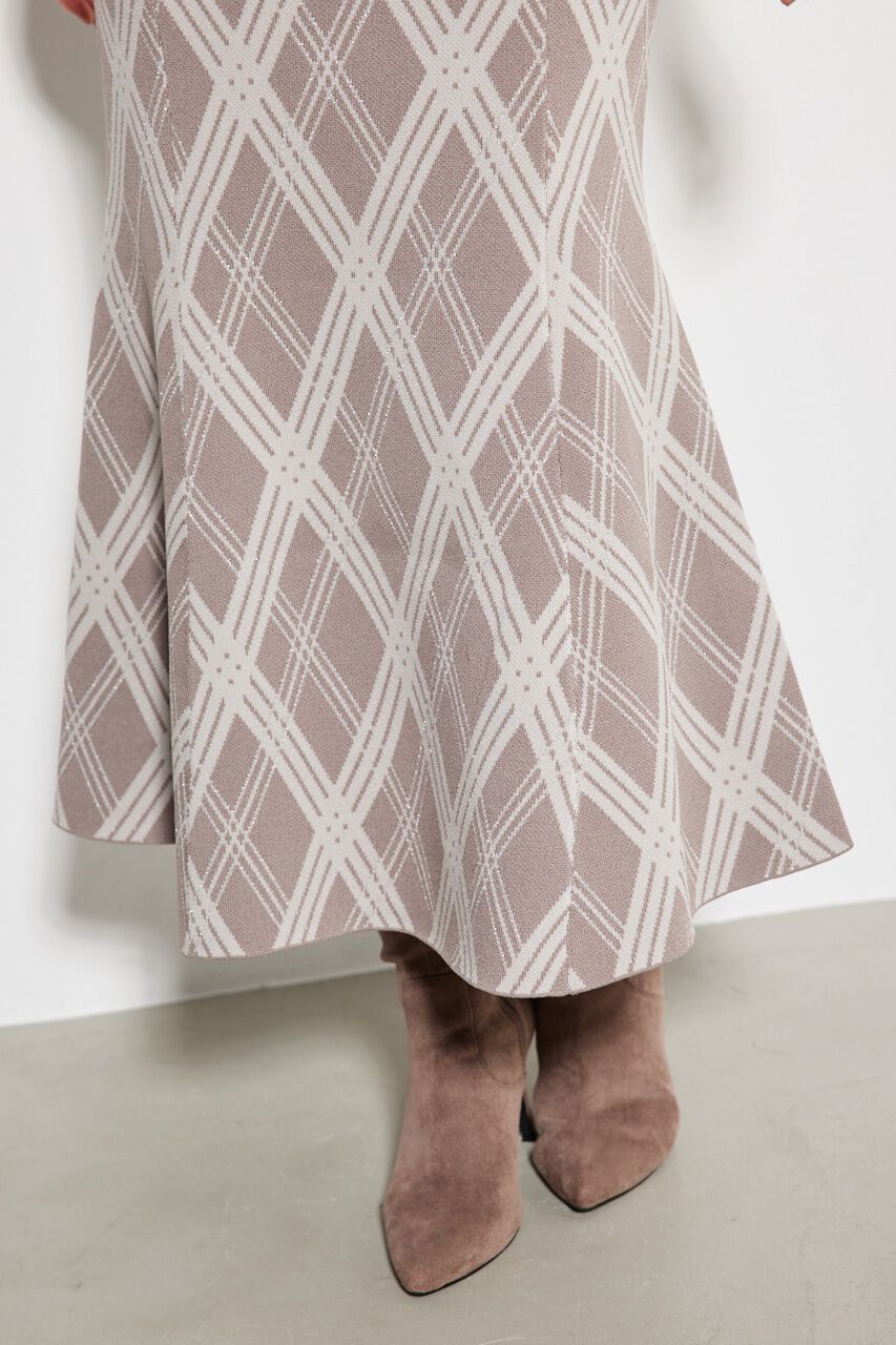 rienda「2WAYランダムチェックグリッターKnit OP」|ワンピース|