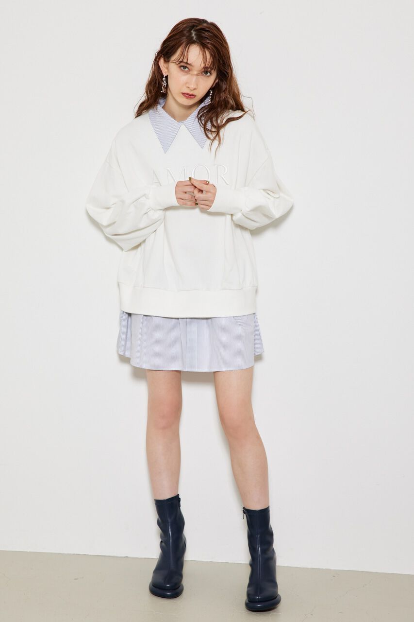 rienda「シャツコンビスウェットOP」|ワンピース|