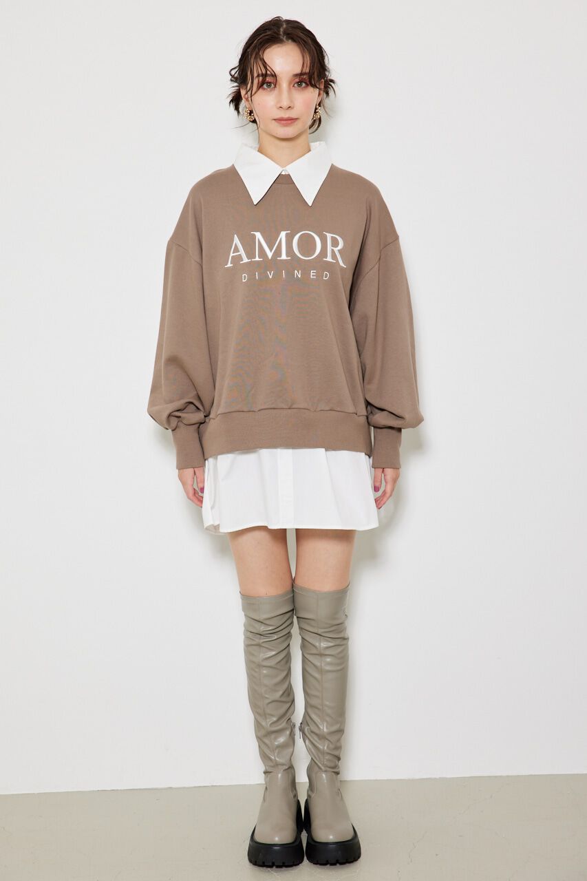 rienda「シャツコンビスウェットOP」|ワンピース|