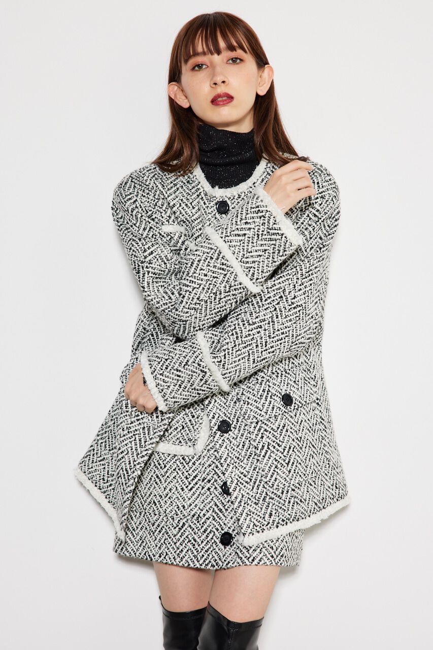 rienda「ノーカラーツイードウールMIX CT」|その他|