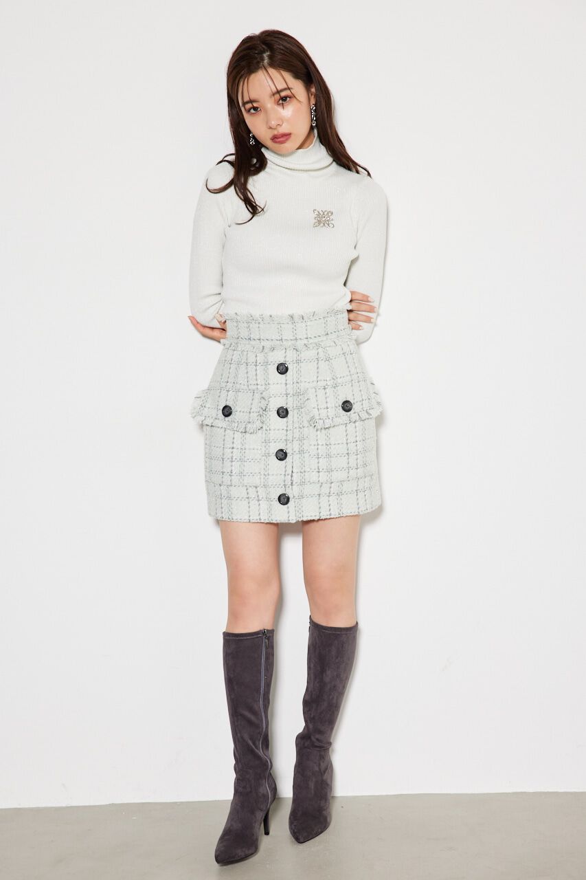 rienda「ツイードウールMIX J/WミニSK」|スカート|