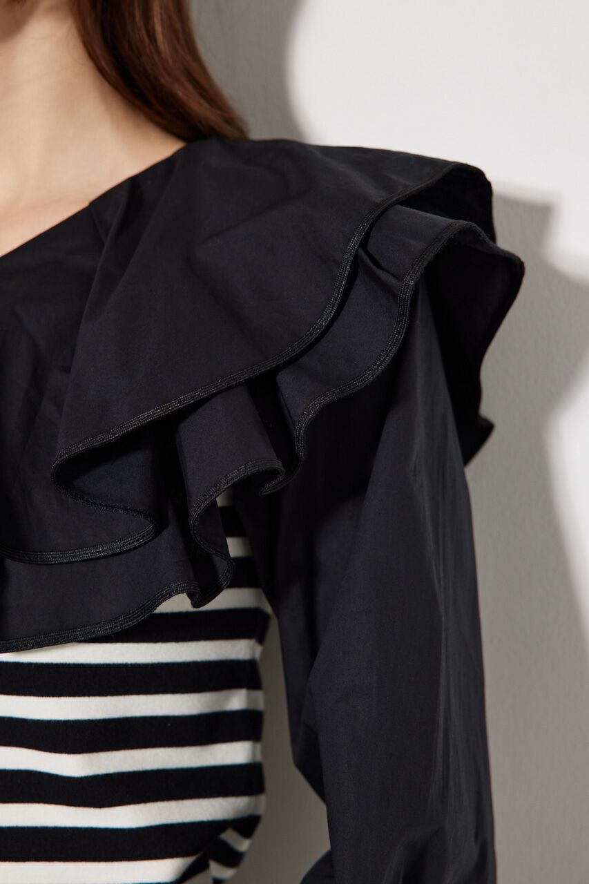 rienda「フリルコンビカット TOP」|Tシャツ・カットソー|