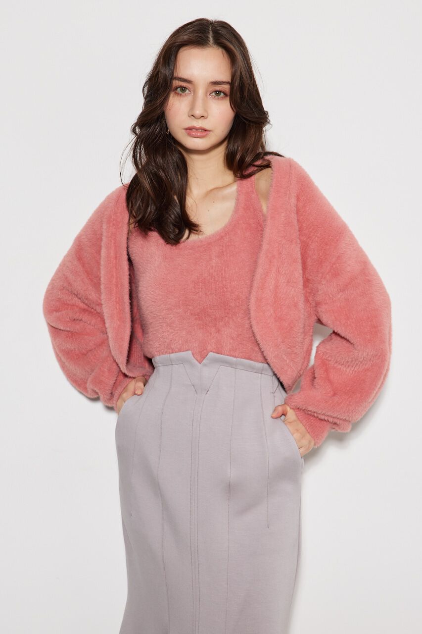 rienda「シャギーレイヤードキャミデザイン TOP」|ニット・セーター|