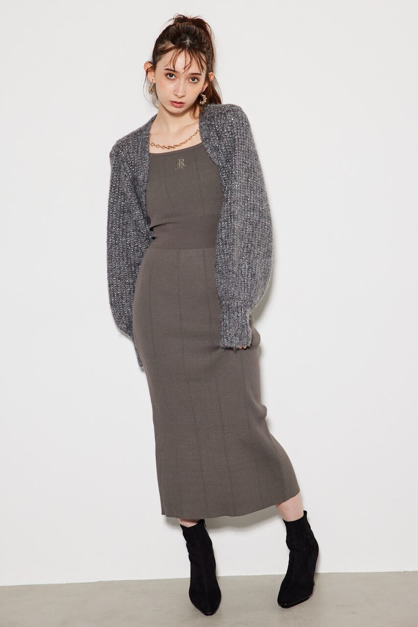 rienda「2WAY RRボレロタイトKnit OP」|ワンピース|D/GRY3