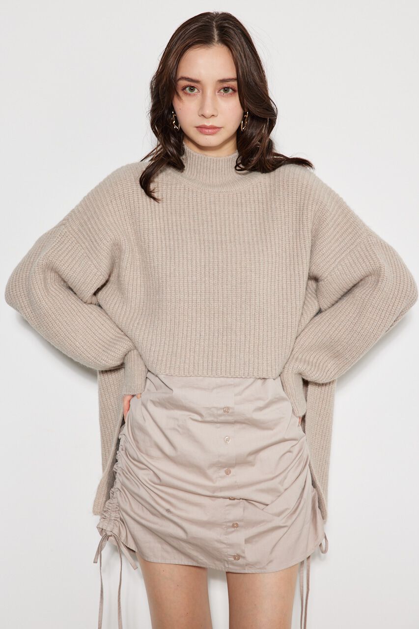 rienda「シャツコンビメニーWAY Knit OP」|ワンピース|BEG