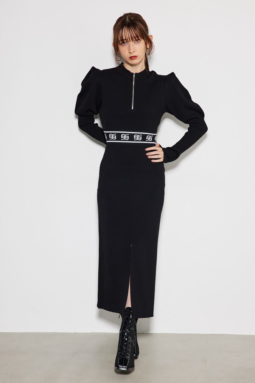 rienda「ウエストロゴkint OP」|ワンピース|BLK