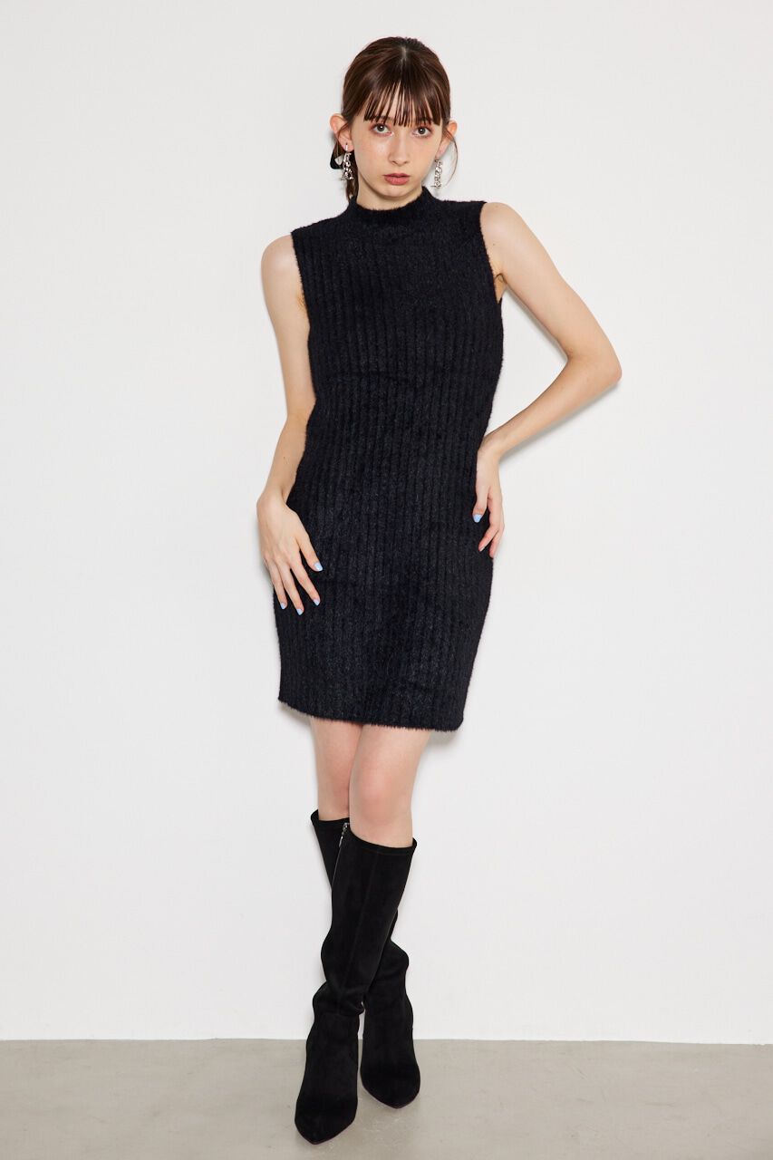 rienda「ビジュー釦カーデミニSET Knit OP」|ワンピース|