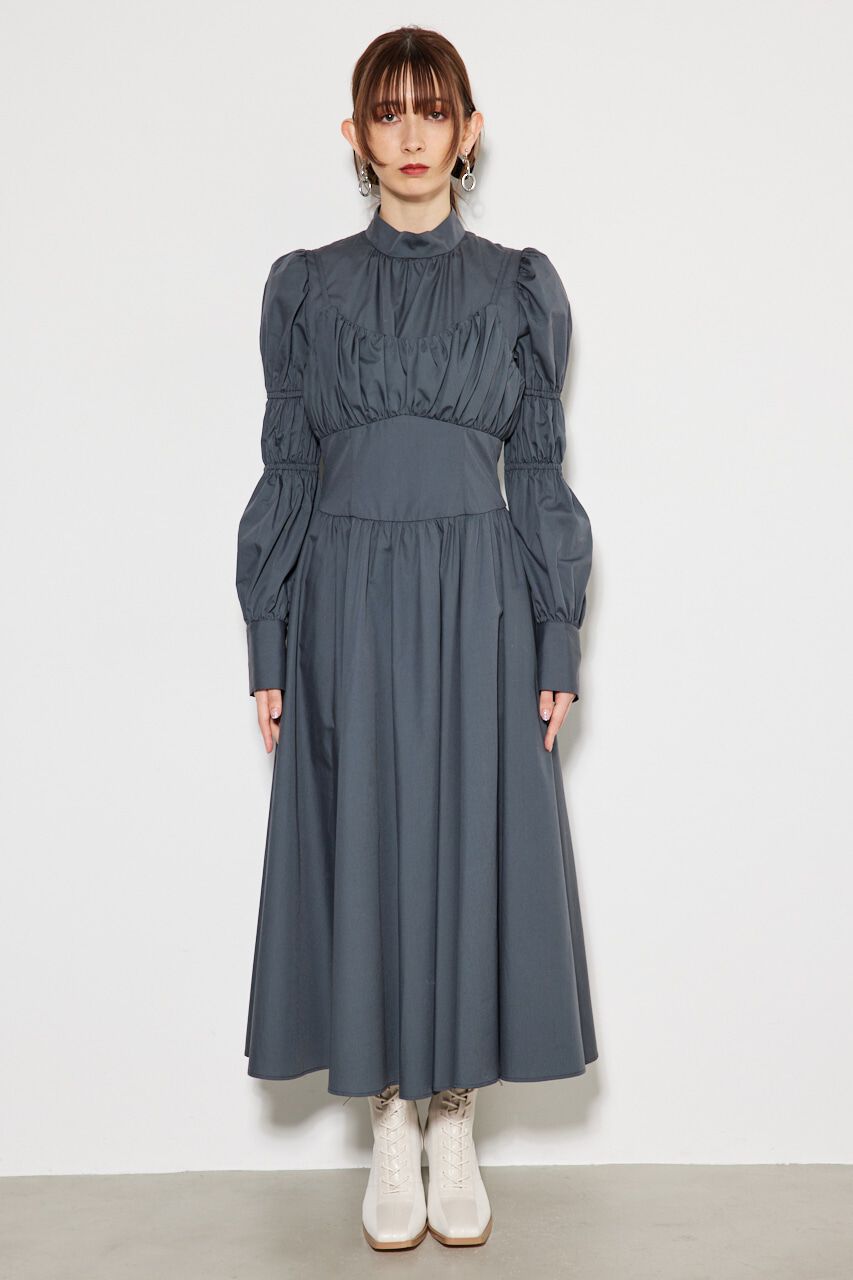 rienda「ビスチェディテールギャザーフレアOP」|ワンピース|