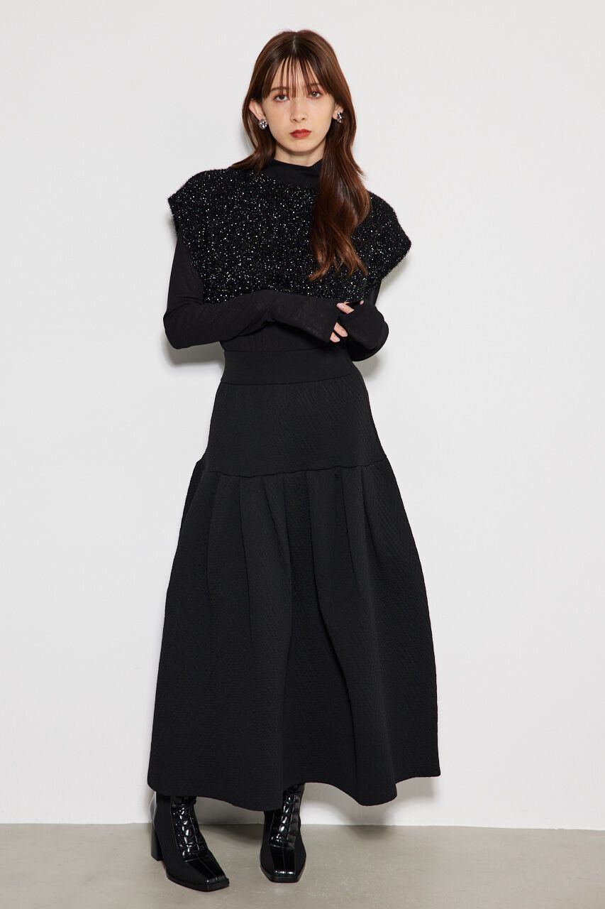 rienda「ヘリンボンJQ Knit フレアSK」|スカート|