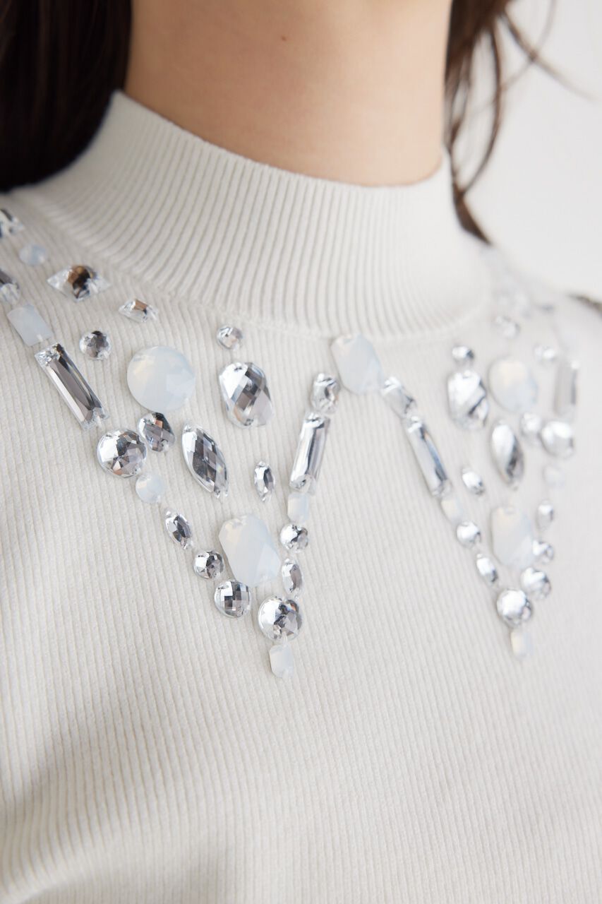 rienda「ビジューカラーKnit TOP」|ニット・セーター|