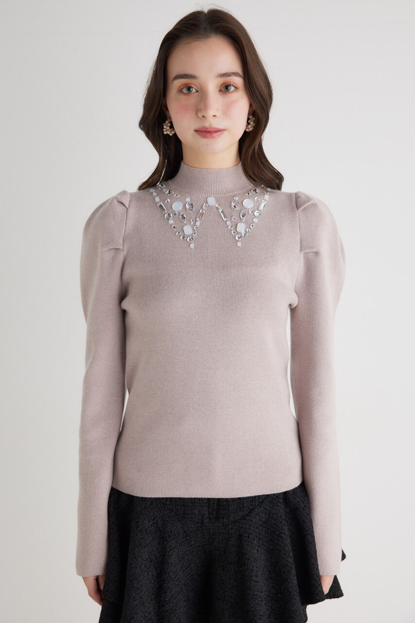 rienda「ビジューカラーKnit TOP」|ニット・セーター|