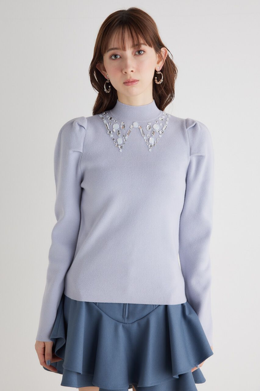 rienda「ビジューカラーKnit TOP」|ニット・セーター|