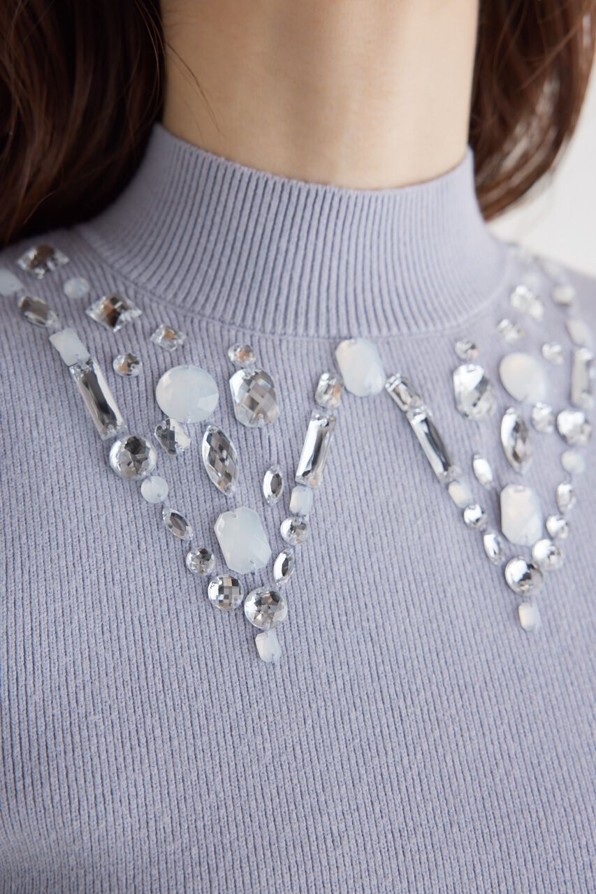 rienda「ビジューカラーKnit TOP」|ニット・セーター|