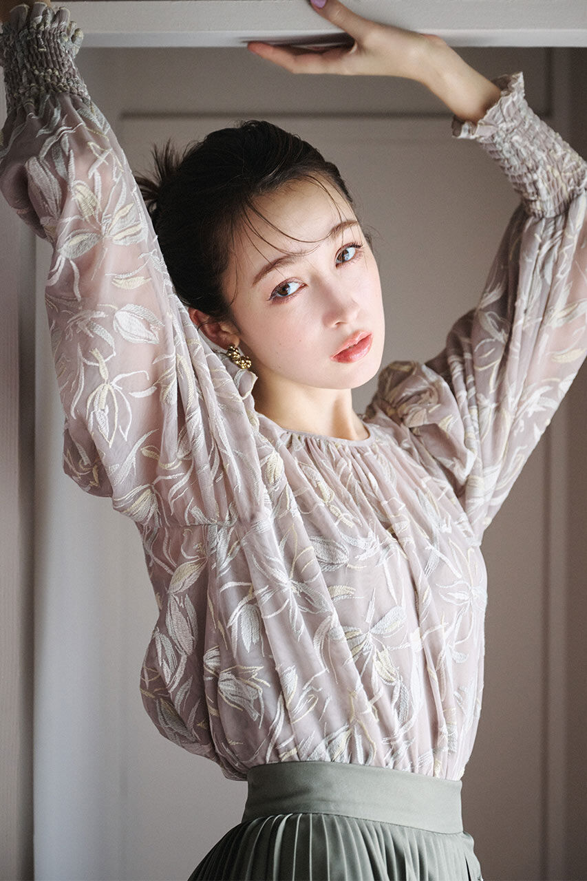 rienda「エンブロイダリーチュールBLS」|シャツ・ブラウス|BEG