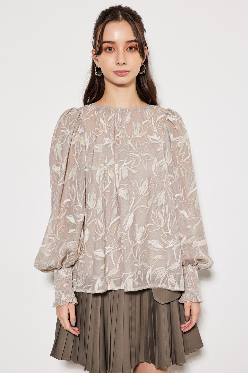 rienda「エンブロイダリーチュールBLS」|シャツ・ブラウス|