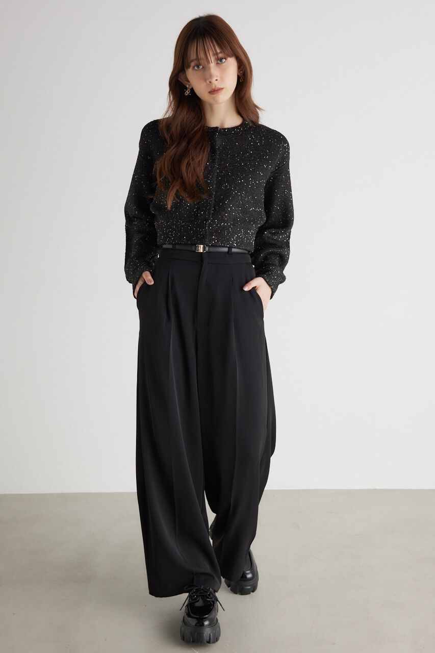 rienda「スパンコールKnit CD」|カーディガン|