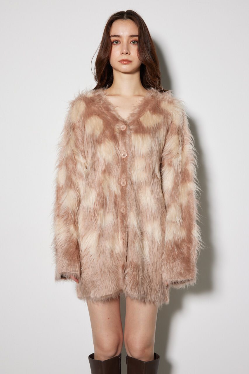 rienda「2WAYロングシャギールーズジャガードニットカーデ」|カーディガン|