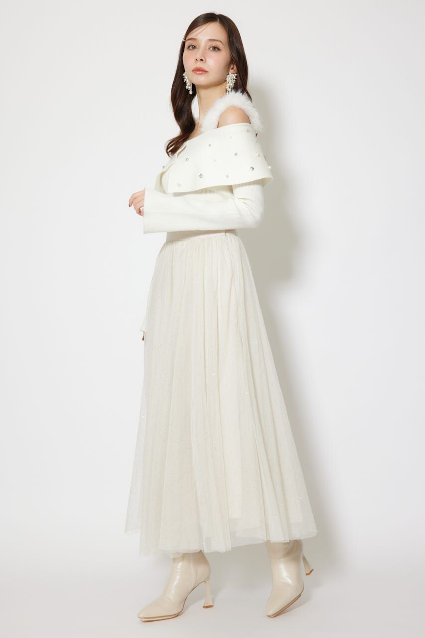 rienda「デコレーションチュールフレアスカート」|スカート|