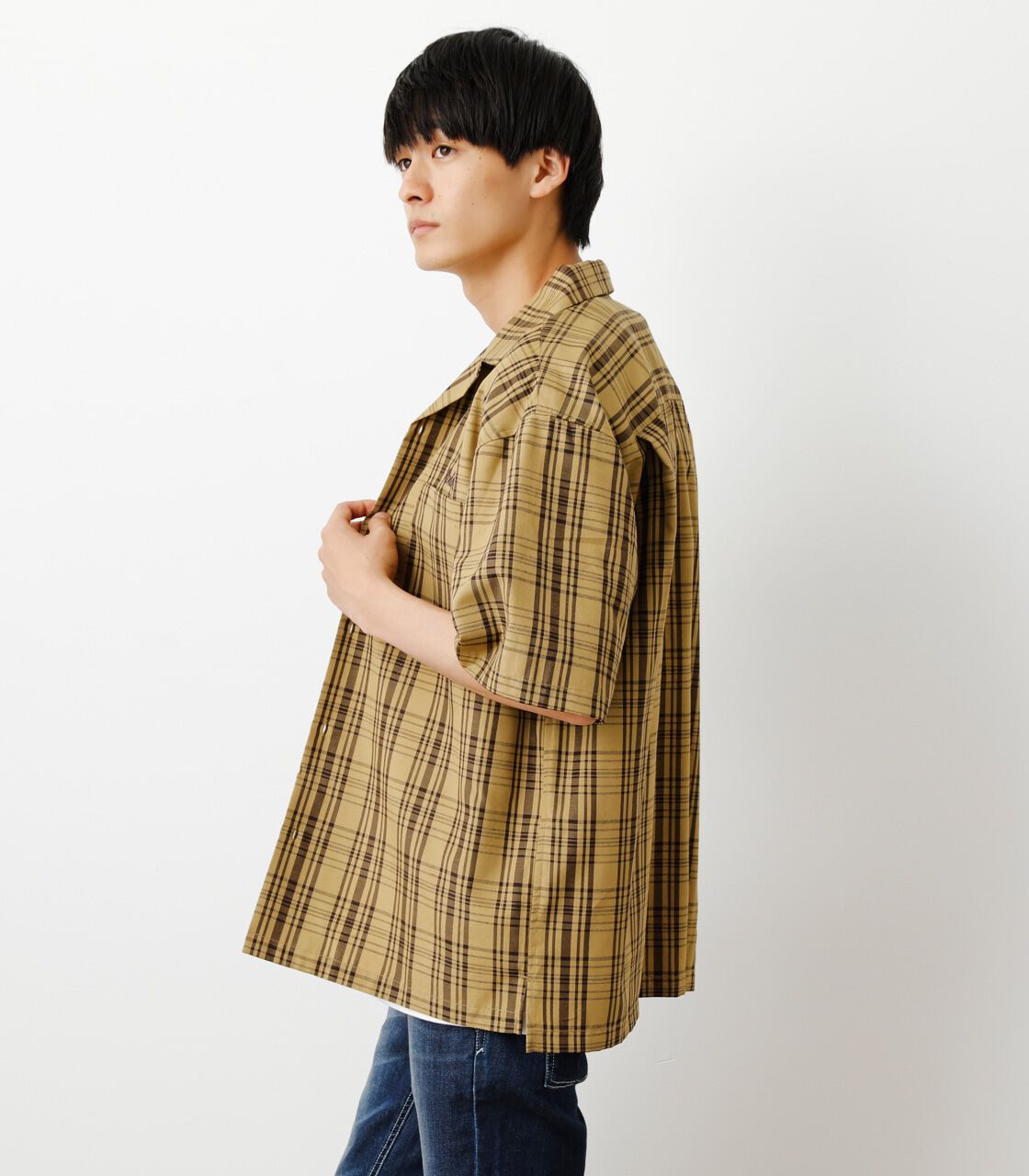 RODEO CROWNS「チェックリネンミックスシャツ」|シャツ・ブラウス|